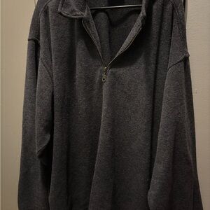 Men's Charcoal Zip-Up Sweater
